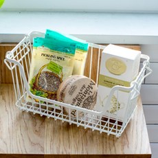 VIS 奶油色多用途鐵線籃 S, 1個