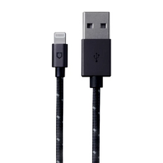 RHINOSHIELD 犀牛盾 Lightning to USB-A 耐折編織傳輸線, 1.2m, 1個, 黑色