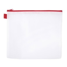 連勤牌文具 PEVA 環保無毒夾網袋, 紅色, 1個