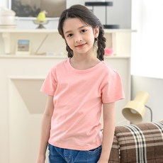 보누맘 아동용 통기성 에브리데이 순면 베이직 반팔 티셔츠