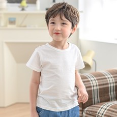 보누맘 아동용 통기성 에브리데이 순면 베이직 반팔 티셔츠