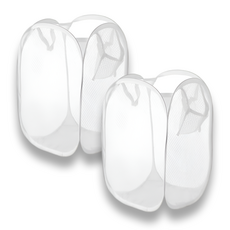 高階網眼洗衣籃 2入, 白色