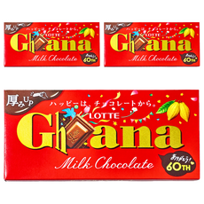 LOTTE 樂天 Ghana 加納 牛奶可可, 50g, 3片