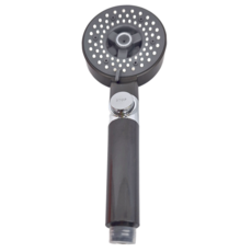 微米負離子美膚蓮蓬頭 含PP棉濾芯5入 五檔切換 一鍵止水 ABS材質, 1組, 黑色