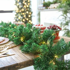 PARTYHAE 無裝飾壁掛式聖誕樹花環 2.7m, 1個, 綠色