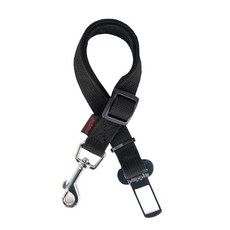 퍼피아 강아지 차량용 심플 안전 벨트 리드, 블랙, 1개