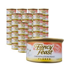 팬시피스트 생후 3개월 이후 고양이 플레이크 주식캔, 닭+참치, 85g, 48개