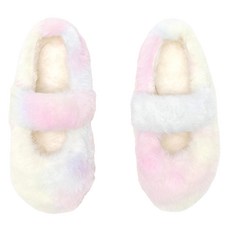 LA STELLA 女童蓬鬆LED毛絨平底刷毛發光防寒公主鞋