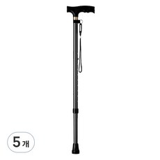 펠리스제이 보행 보조 어르신 지팡이, 블랙기본 외발, 5개