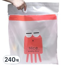 홈앤코 차량용 부착형 쓰레기봉투 레드, 10L, 240개