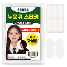 스코라 누운귀 스티커 3.9 x 1.5 cm 78p, 투명, 1개