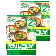 Marukome 一休味噌湯 12食 – 減鹽, 191.1g, 2袋