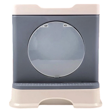 ROYALLIN 蘿林嚴選 新款可拆卸折疊式貓砂盆 PP塑膠, 48 x 34 x 39cm, 質感灰, 1個