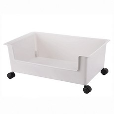 兩用式可移動滑輪收納置物箱 500g, 白色, 1個