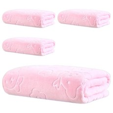 小熊壓花浴巾 G123 4條, 桃粉熊, 1組