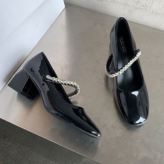 方塊水鑽繫帶瑪莉珍跟鞋 5cm