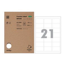 Formtec 地址用標籤紙 LS-3105, 21格, 100張