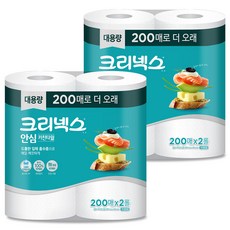 Kleenex 舒潔 安心雙層捲筒廚房紙巾, 200張, 4捲