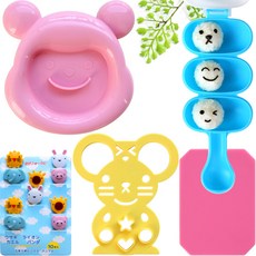 動物咖哩飯製作組+飯糰製作器+便當叉組, 1套, 粉色的