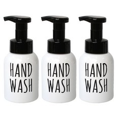 로맨틱노벰버 원형 HAND WASH 거품용기 300ml 레터링2, 블랙(캡), 3개