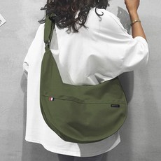 MARCO POLO 素色帆布半月單肩斜背包 MP3450