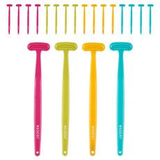 加寬舌頭清潔劑黃色+青檸色+天藍色+粉色4件套, 5組