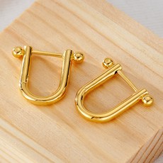 노이드비 여성용 순은 925 실버 U볼 체인 원터치링 귀걸이