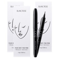 blancrose face dot to pen, 深棕色, 3個