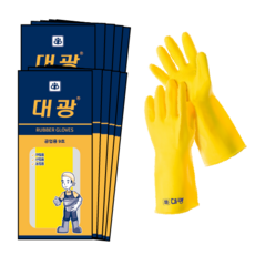 大光 工業用橡膠手套, 黃色, 10個