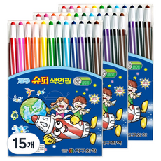 지구화학 슈퍼 샤프식 색연필, 12색, 15개