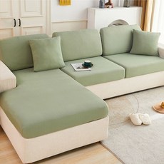 涼感新科技彈力冰絲沙發套, 加大雙人M(65~85 x 100~135 x 5~20cm), 抹茶綠色, 1個