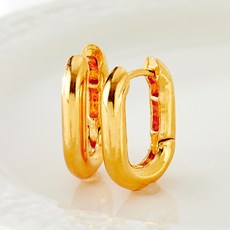 노이드비 여성용 전체순은 925실버 미니 민자 타원 원터치링 귀걸이 16mm