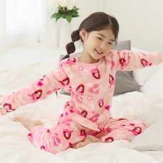 Secret Jouju 女童時尚保暖睡眠睡衣上下兩件組