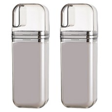 SP SAUCE 旅行專用三合一大小牙刷收納漱口杯 7.4 x 6 x 21cm 透明灰色, 2組, 275g