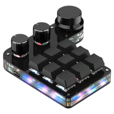 SIKAI 9鍵 + 3旋鈕自定義有線鍵盤, 黑色, SK-KB9, 紅軸