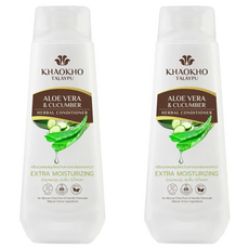 KHAOKHO TALAYPU 考柯萃 雙草本柔順潤髮乳 蘆薈 小黃瓜 深層保濕 適用所有髮質, 330ml, 2瓶