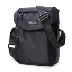 Hong Hong Market男款包包休閒小斜背包, 黑色