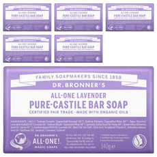닥터브로너스 라벤더 퓨어 캐스틸 바 솝, 140g, 6개입