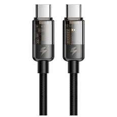 Mcdodo 麥多多 Ice Pro 自動斷電 Type-C to Type-C PD 快速充電線, 1.2m, 1個, 黑色