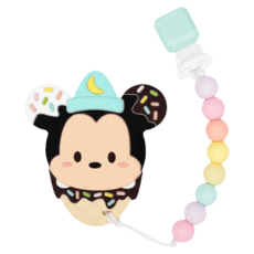 Loulou LOLLIPOP 迪士尼款 固齒器組/奶嘴鍊夾 3個月以上, 齒器組+奶嘴鍊夾, 米奇, 1個