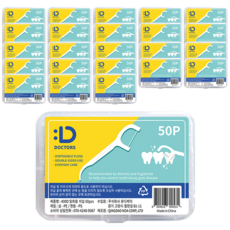 닥터스 일회용 치실 400D + 하드케이스 세트, 7.4cm, 50개입, 24개