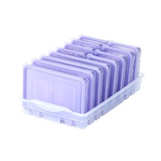 땡스소윤 냉동실 전용 밀폐용기 12p + 소분 보관 트레이 세트 쿨라벤더, 1세트, 트레이 + 밀폐용기 7호 600ml x 4p + 밀폐용기 9호 300ml x 8p