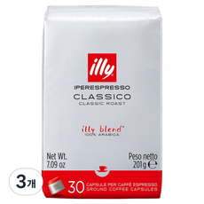 일리 미디움 클라시코 캡슐커피, 6.7g, 30개입, 3개
