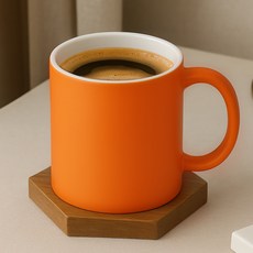 라이프란스 베이직 투톤 무광 머그컵 360ml, 오렌지, 1개