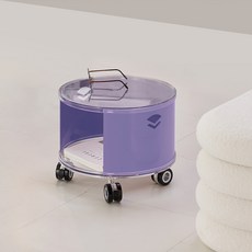뮤레브 철제 미드센츄리 모듈 테이블 이동식 바퀴 낮은원형 트롤리 협탁, 바이올렛, 1개
