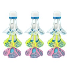 Masyatu 抗風高速羽毛球, 白色 + 黃色 + 粉紅色, 1套, 9入