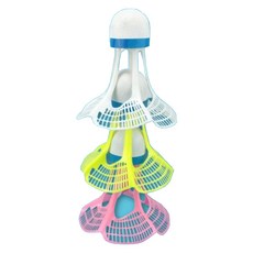 Masyato 抗風快速羽毛球, 白色 + 黃色 + 粉紅色, 1套, 3入