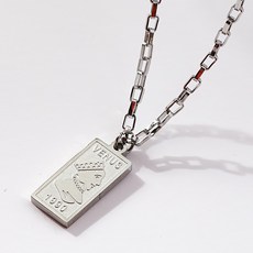 노이드비 써지컬스틸 사각코인 스퀘어체인 목걸이 2컬러