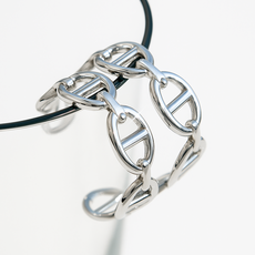 노이드비 여성용 써지컬스틸 사슬연결 하드체인 오픈 링 귀걸이