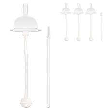 hibee Double Heart適用替換吸嘴 2入+重力球吸管 2入+吸管刷組 第1階段, 單色, 2組